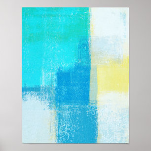 Póster Pintura "Deep Turquoise Abstrato Art"