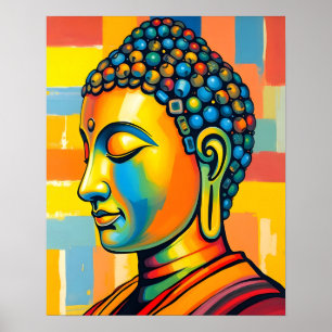 Poster Pintura Digital Buda Contemporânea abstrato