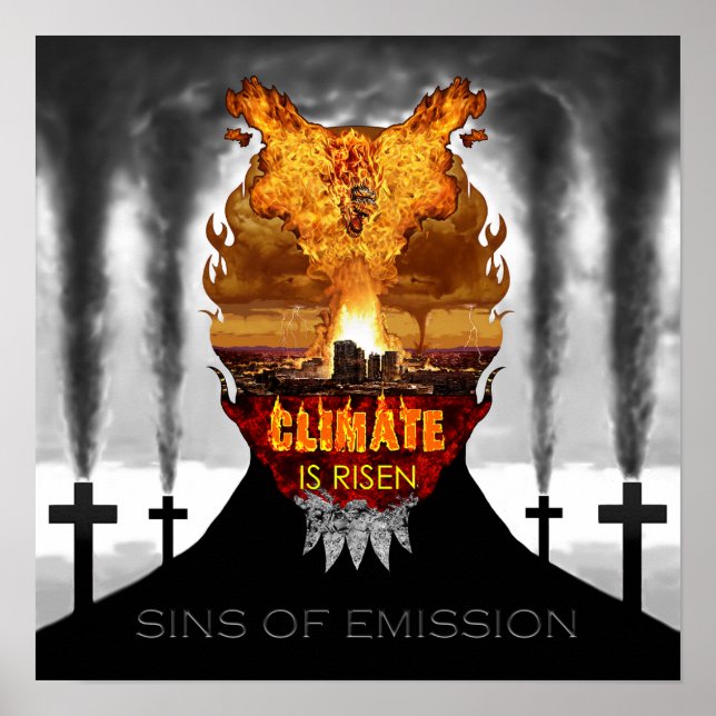 Poster Pintura digital sobre as alterações climáticas. (Frente)