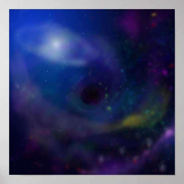 Poster Pintura digital Space Black Hole (Frente)