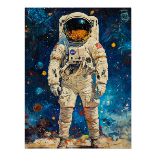 Póster Pintura do astronauta