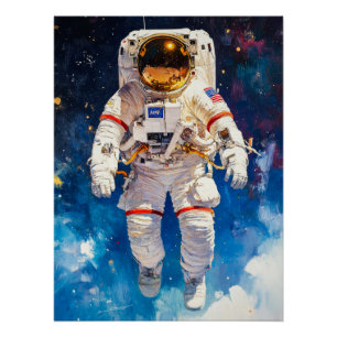Póster Pintura do astronauta
