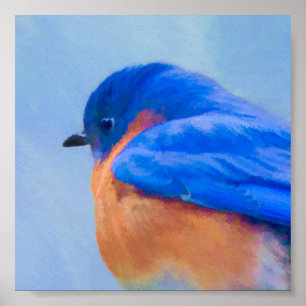 Poster Pintura do Bluebird - arte original do pássaro