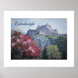 Poster Pintura do Castelo de Edinburgh Scotland por Pola.