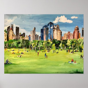 Poster Pintura do Central Park por Willowcatdesigns 