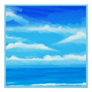Póster Pintura do céu azul majestoso
