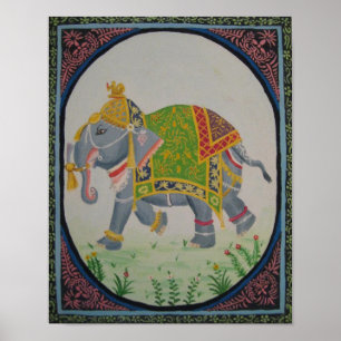 Poster pintura do elefante indiano
