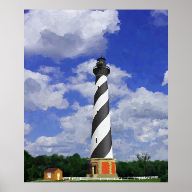 Poster Pintura do Farol de Cabo Hatteras (Frente)