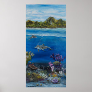 Poster Pintura do golfinho sobre