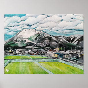 Poster Pintura do Monte Fuji por Alfred Fox