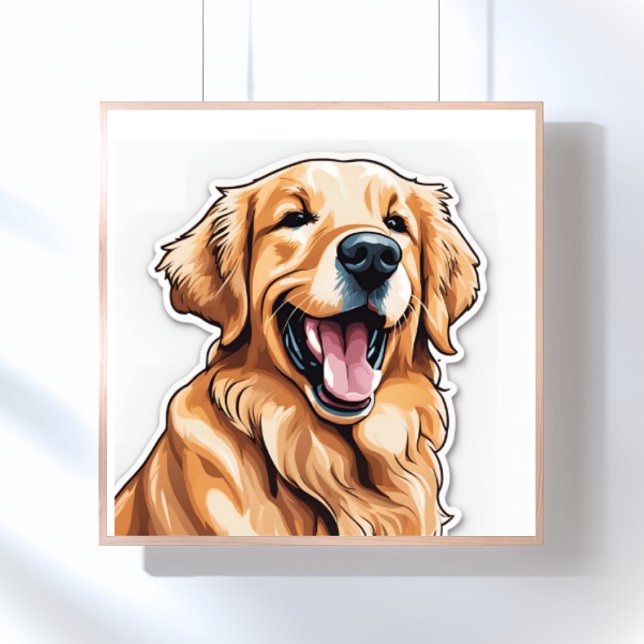 Poster Pintura do ouro Retriever (Criador carregado)