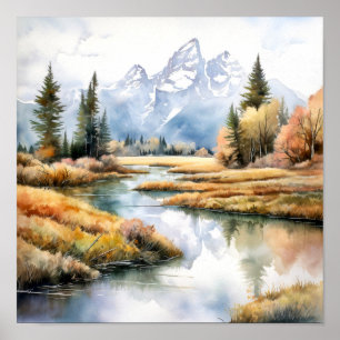 Poster Pintura do Parque Nacional Grand Teton