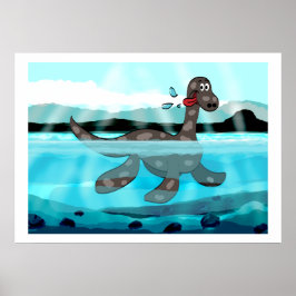 Póster Pintura do Plesiossauro Dinossauro