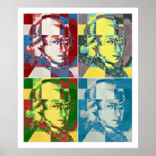 Póster Pintura do pop art de Wolfgang Amadeus Mozart