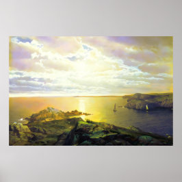 Poster Pintura do Pôr do Sol na Praia