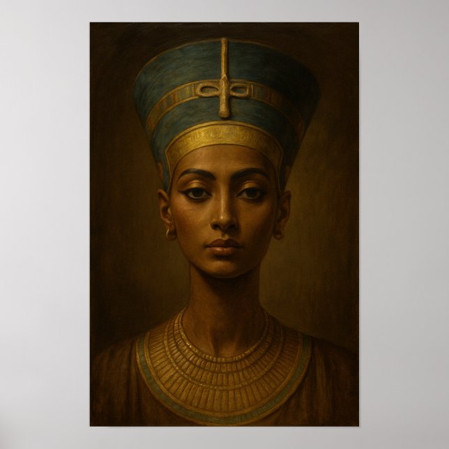 Poster Pintura do Retrato de Nefertiti (Frente)