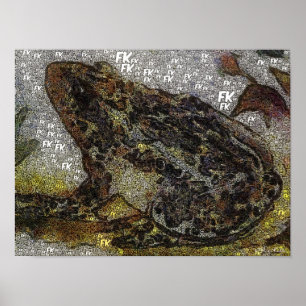 Póster Pintura do sapo do FK-Estilo de Frida Kahlo