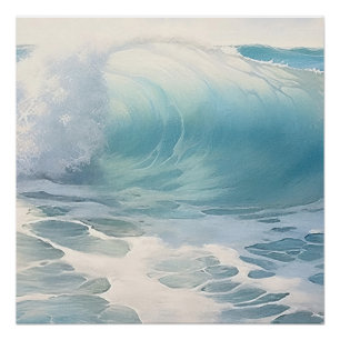Póster Pintura do tema das ondas de praia