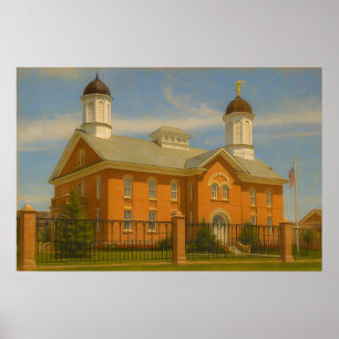 Poster Pintura do Templo de Vernal Utah™ Arte de Parede L