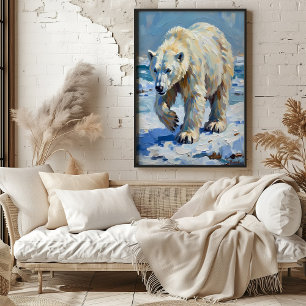 Poster Pintura do Urso Polar Texturizado