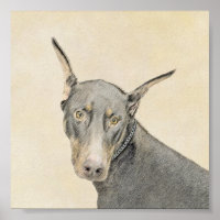 Pintura Doberman Pinscher - Arte Original para Cac