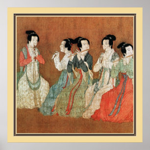 Póster Pintura dos Antigos Chineses, senhoras