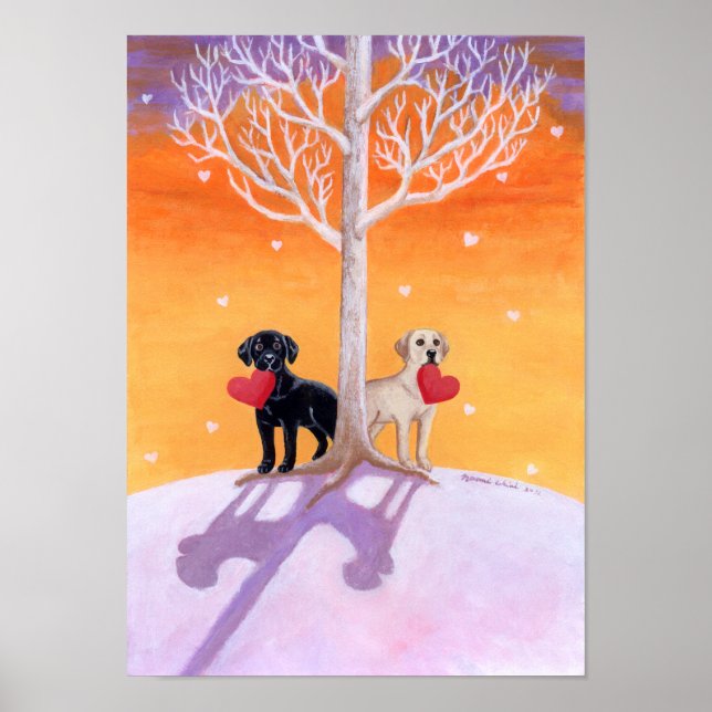 Póster Pintura dos Labradores de inverno (Frente)