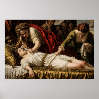 Poster Pintura Dramática Barroca Cena Clássica de Ciúme