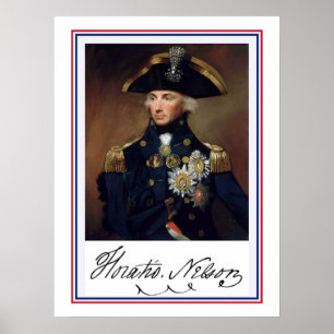 Póster Pintura e autógrafo de Horation Nelson