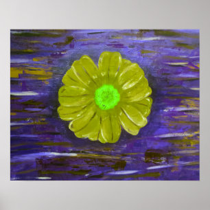 Poster Pintura em abstrato acrílico com flor