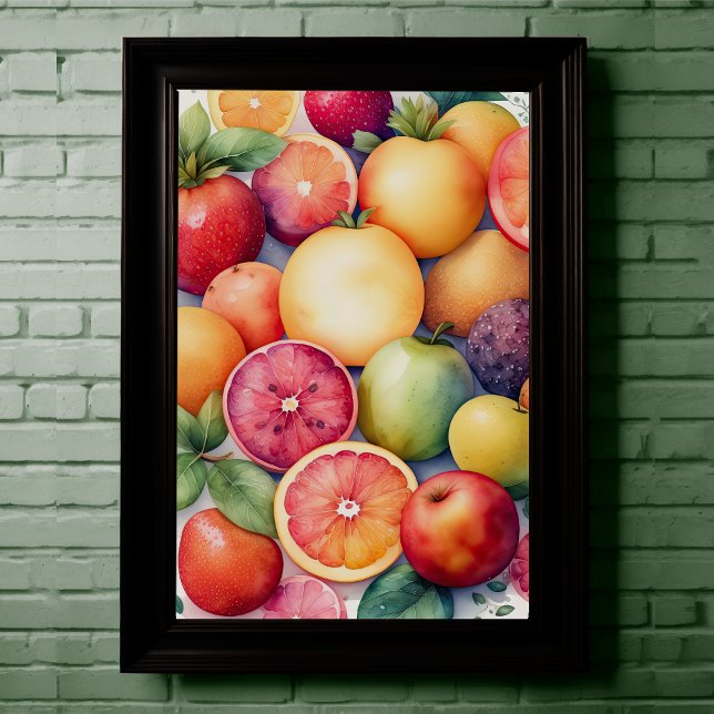 Poster Pintura em aquarela da Fruta II corrigida (Criador carregado)