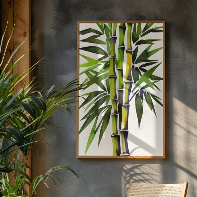 Poster Pintura em Aquarela de Bambu (Criador carregado)