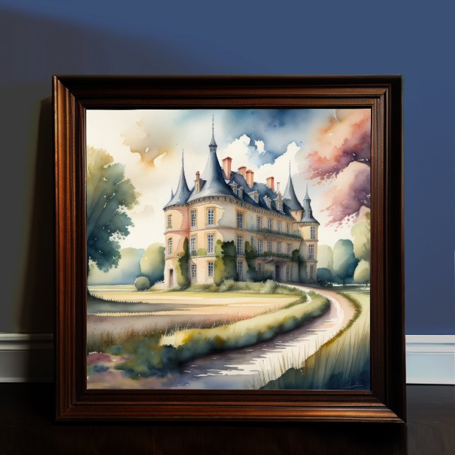 Poster Pintura em aquarela de Chateau francês (Criador carregado)