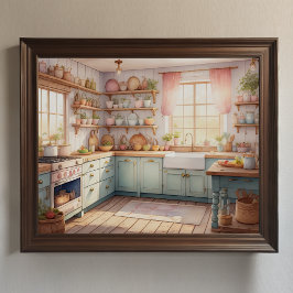 Poster Pintura em aquarela de cozinha agrícola