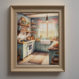 Poster Pintura em aquarela de cozinha agrícola