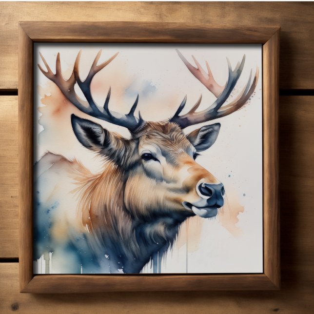 Poster Pintura em Aquarela de Elk (Criador carregado)