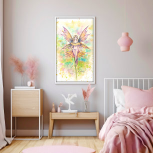 Poster Pintura em Aquarela de Fadas de Dias Ensolarados