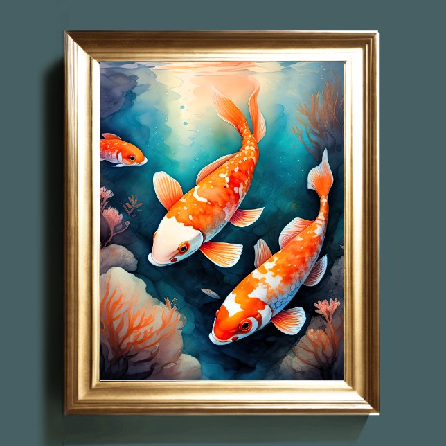 Poster Pintura em aquarela de Koi Fish VI (Criador carregado)