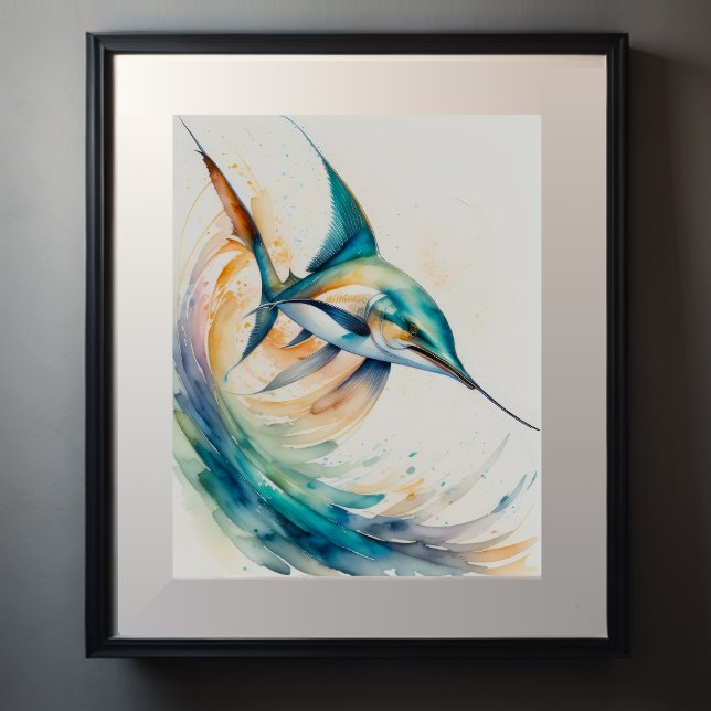 Poster Pintura em aquarela de Marlin (Criador carregado)