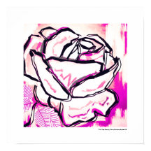 Pintura em Aquarela de Rosa em Arte Pop Rosa Moder