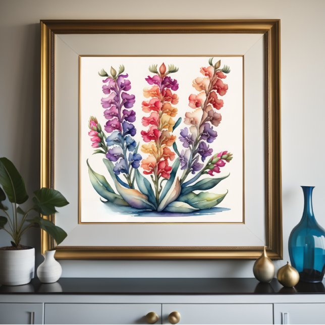 Poster Pintura em Aquarela de Snapdragons (Criador carregado)