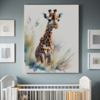 Pintura em Aquarela de um Girafa Bebê 5:4