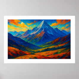 Poster Pintura em Aquarela Floresta Esmeralda em Tela