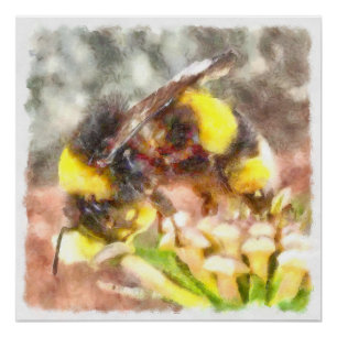 Póster Pintura em Aquarela Ocupada de Mel Ocupada