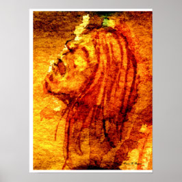 Póster Pintura em Aquarela Tristeza Saúde Mental
