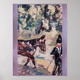 Poster pintura em cabine de cavalo ao estilo renoir