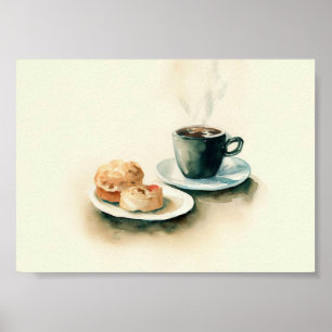 Poster Pintura em café e café da manhã