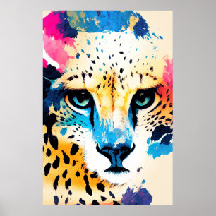 Poster Pintura em Cor Animal da Natureza Selvagem de Chee