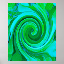 Pintura em espiral líquida de Abstrato Turquesa