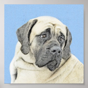 Poster Pintura em Inglês Mastiff (Fawn) - Arte Original p